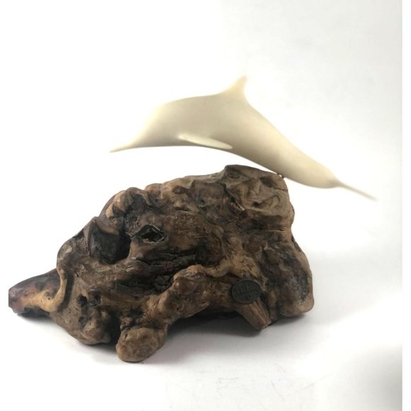 John Perry Other - John Perry Dolphin Sculpture on Gnarly Burlwood